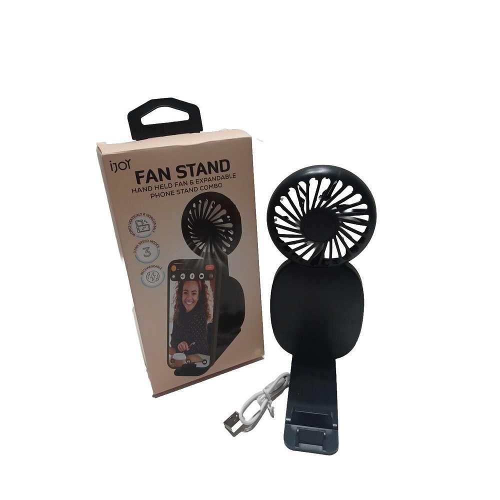 Ijoy Fan Stand Hand Held Fan & Rechargeable Expandable Phone Stand Combo Gift